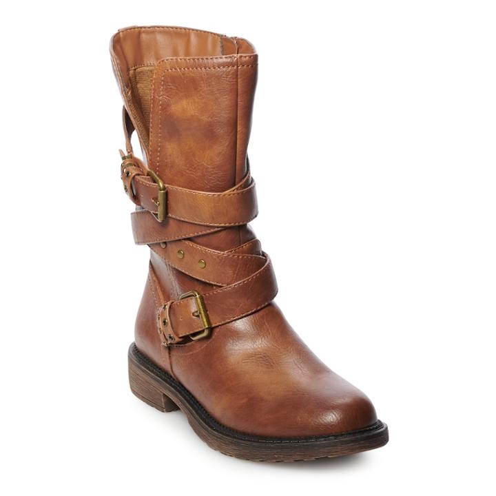 So&reg; Katsura Women's Moto Boots, Size: Medium (7.5), Brown