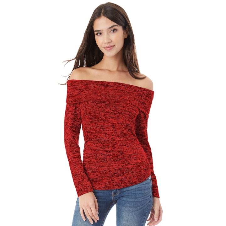 Juniors' Iz Byer Ruched Off-the-shoulder Top, Teens, Size: Medium, Red