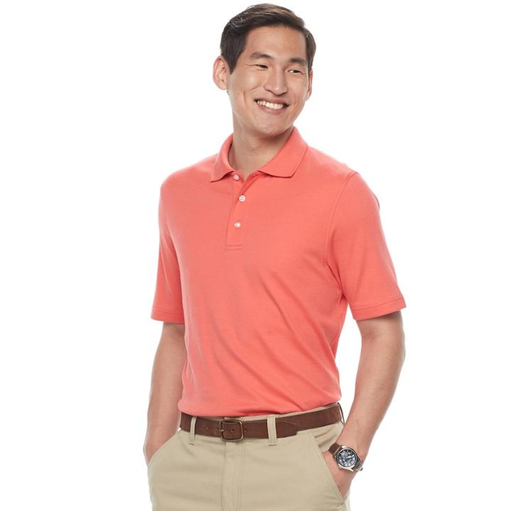 Men's Croft & Barrow&reg; Signature Interlock Polo, Size: Large, Med Orange