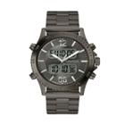 Caravelle New York By Bulova Men's Dual Time Analog-digital Watch - 45b136, Grey