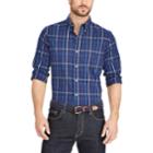 Big & Tall Chaps Plaid Button Down, Men's, Size: 4xb, Blue (navy)