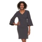 Women's Sharagano Piped Bell Sleeve Sheath Dress, Size: 12, Grey Other