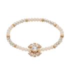 Lc Lauren Conrad Cubic Zirconia Pink Beaded Glitzy Stretch Bracelet, Women's