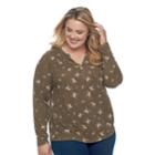 Plus Size Sonoma Goods For Life&trade; Henley Top, Women's, Size: 3xl, Green