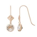 Gold 'n' Ice 10k Gold Crystal Pyramid Drop Earrings, Women's, White