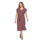 Plus Size Sonoma Goods For Life&trade; Stripe Midi Dress, Women's, Size: 3xl, Dark Red