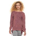 Madden Nyc Juniors' Lace Up Long Sleeve Sweatshirt, Teens, Size: Large, Med Red