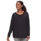 Plus Size Tek Gear&reg; Long Sleeve Cross Back Crew Top, Women's, Size: 2xl, Oxford