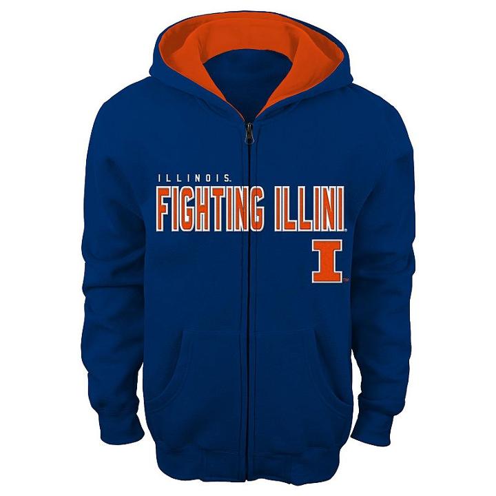 Boys 8-20 Illinois Fighting Illini Team Stated Hoodie, Boy's, Size: M(10-12), Blue (navy)