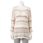 Women's Olivia Sky Striped Drop-shoulder Crewneck Sweater, Size: Xl, Natural