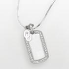 Oklahoma Sooners Sterling Silver Cubic Zirconia Dog Tag Pendant, White