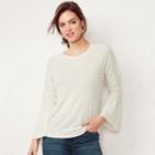 Women's Lc Lauren Conrad Bell-sleeve Sweatshirt, Size: Xl, Natural