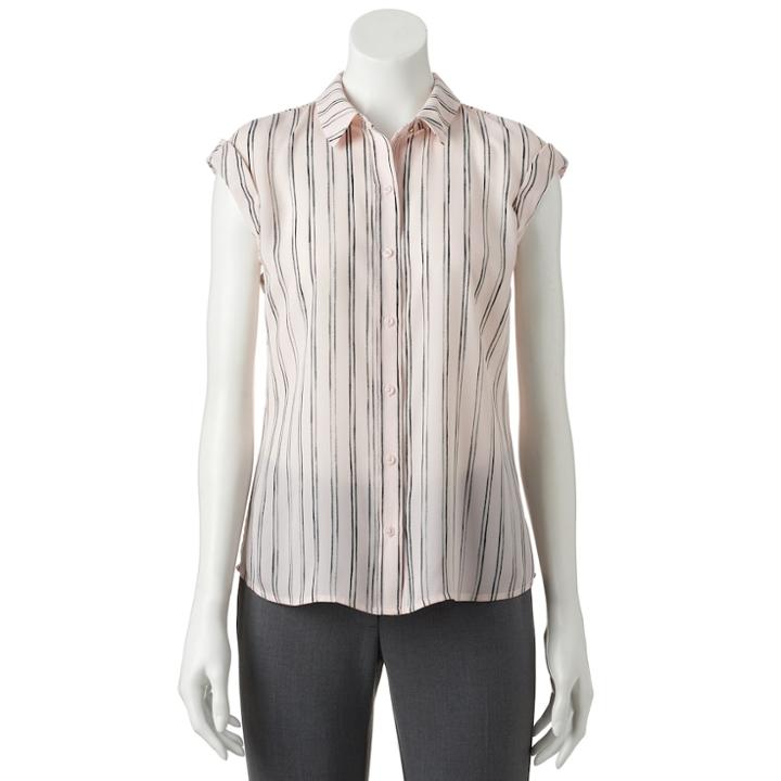 Women's Apt. 9&reg; Roll Cuff Blouse, Size: Small, Oxford