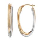 Forever 14k Two Tone Double Oval Hoop Earrings, Women's, Gold