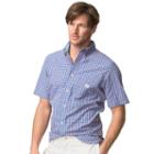 Big & Tall Chaps Classic-fit Plaid Poplin Button-down Shirt, Men's, Size: 4xb, Blue