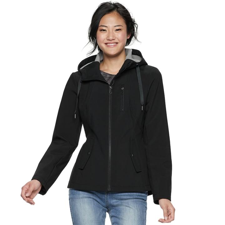 Juniors' Sebby Hooded Softshell Anorak Jacket, Teens, Size: Medium, Black