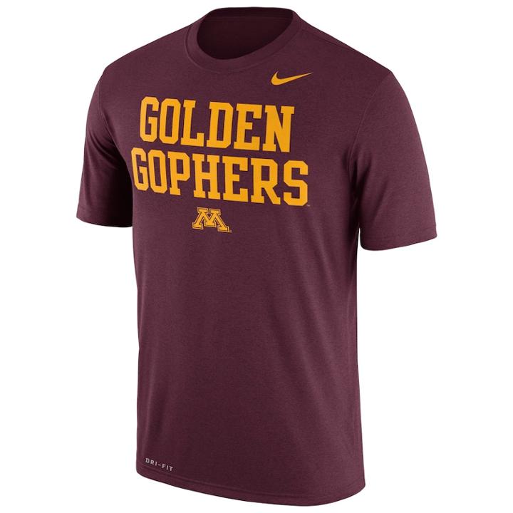 Men's Nike Minnesota Golden Gophers Authentic Legend Tee, Size: Xxl, Red