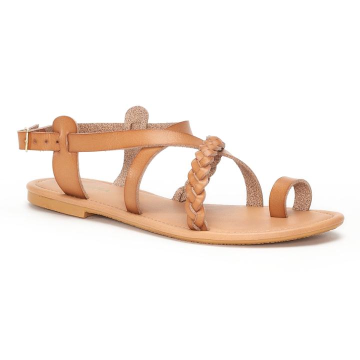 Women's Sonoma Goods For Life&trade; Strappy Braided Toe Loop Sandals, Size: Large, Dark Brown