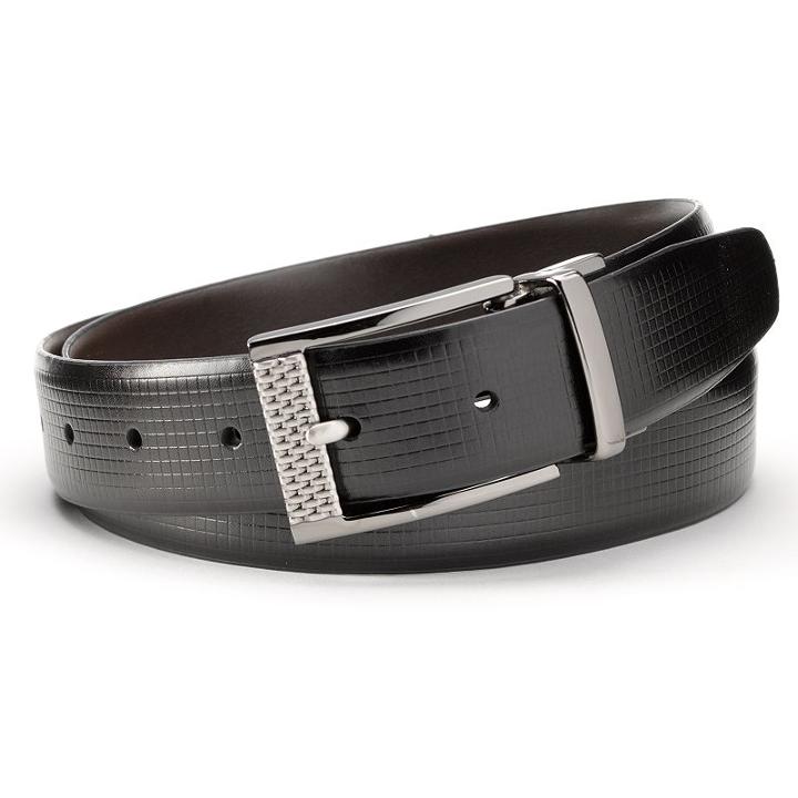 Grand Slam Textured Reversible Golf Belt - Men, Size: 44, Black