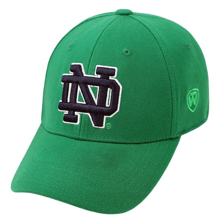 Adult Top Of The World Notre Dame Fighting Irish One-fit Cap, Men's, Brt Green