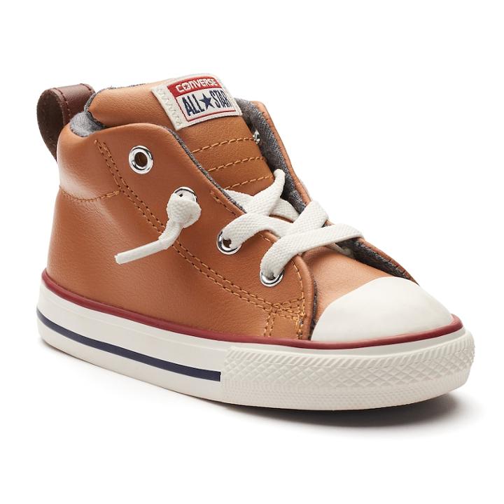 Toddler Converse Chuck Taylor All Star Street Mid Leather Sneakers, Boy's, Size: 9 T, Lt Brown