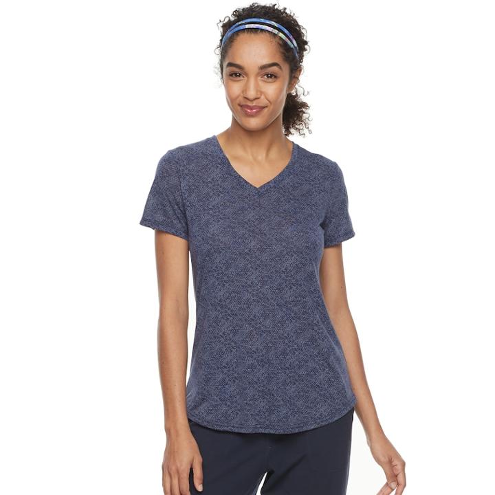 Women's Tek Gear&reg; Short Sleeve Tee, Size: L Tall, Dark Blue
