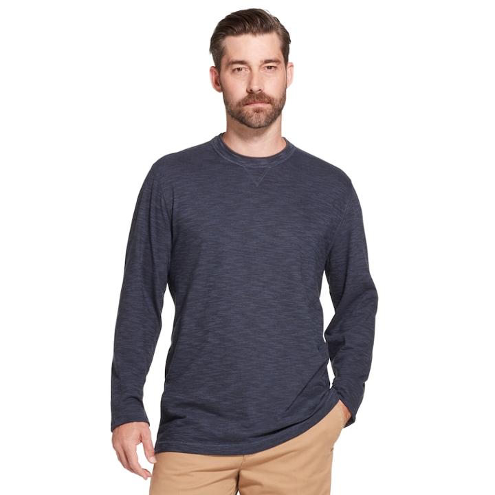 Men's Arrow Classic-fit Striped Mock-layer Tee, Size: Small, Blue
