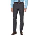 Men's Savile Row Slim-fit Textured Charcoal Flat-front Suit Pants, Size: 32x32, Grey