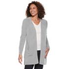 Petite Napa Valley Raglan Sleeve Duster Cardigan, Women's, Size: S Petite, Light Grey