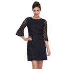 Women's Sharagano Bell Sleeve Lace Shift Dress, Size: 10, Blue (navy)