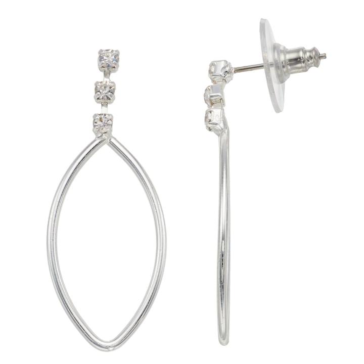 Lc Lauren Conrad Marquise Hoop Nickel Free Earrings, Women's, Silver