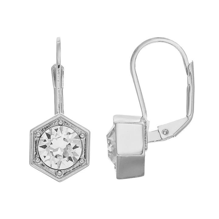 Coco Lane Hexagon Drop Earrings, Women's, White