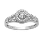 Round-cut Diamond Engagement Ring In 10k White Gold (1/5 Ct. T.w.), Women's, Size: 7