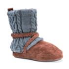 Muk Luks Women's Judie Sweater Knit Boot Slippers, Size: Medium, Grey Other