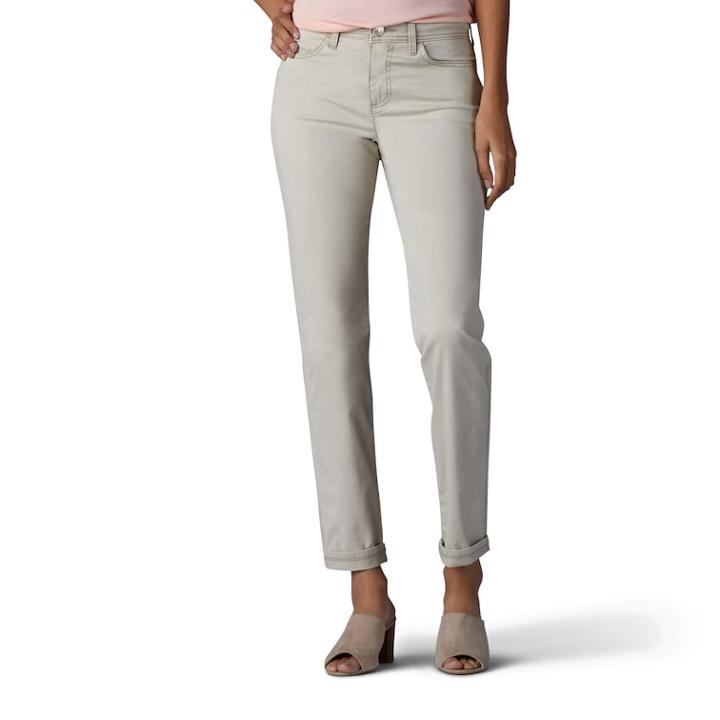Women's Lee Renee Slim Girlfriend Pants, Size: 10 Avg/reg, Beige