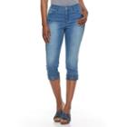 Women's Gloria Vanderbilt Jordyn Embellished Capri Jeans, Size: 4, Blue