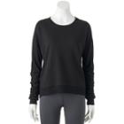Juniors' So&reg; Perfectly Soft Shirred Long Sleeve Sweatshirt, Teens, Size: Large, Black