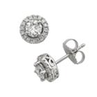 18k White Gold 1-ct. T.w. Igl Certified Colorless Diamond Halo Stud Earrings, Women's