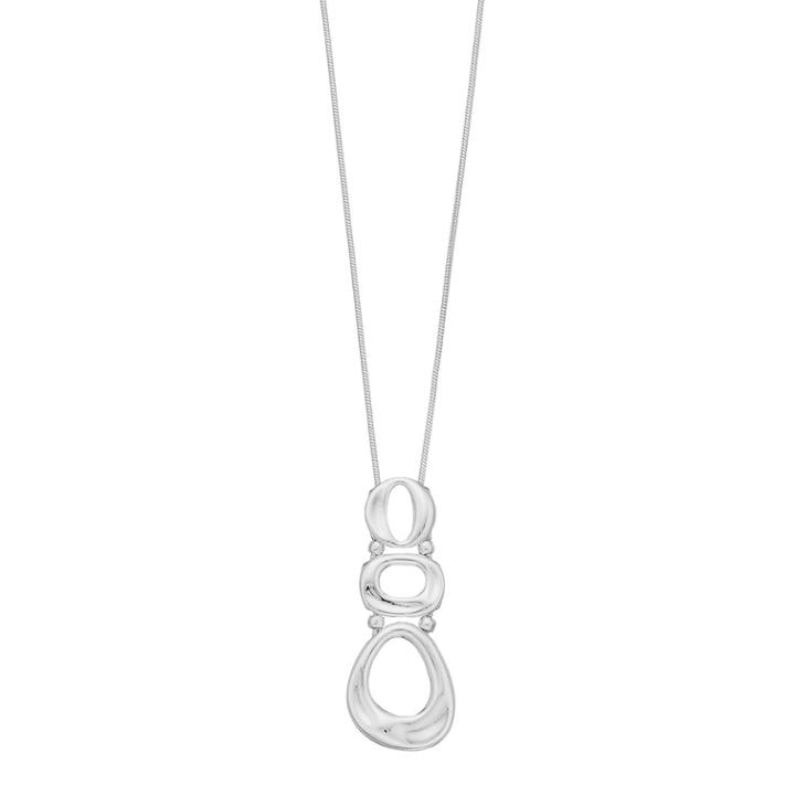 Dana Buchman Triple Geometric Pendant Necklace, Women's, Silver