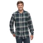 Big & Tall Sonoma Goods For Life&trade; Modern-fit Supersoft Flannel Button-down Shirt, Men's, Size: M Tall, Dark Green