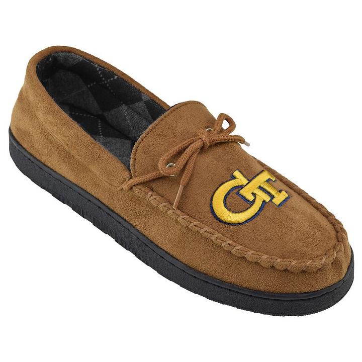 Men's Georgia Tech Yellow Jackets Microsuede Moccasins, Size: 8, Brown