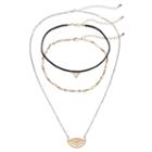 Mudd&reg; Triangle & Tribal Crescent Link Necklace Set, Women's, Multicolor