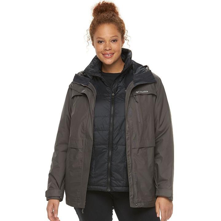 Plus Size Columbia Eagles Call Hooded 3-in-1 Systems Jacket, Women's, Size: 1xl, Ovrfl Oth