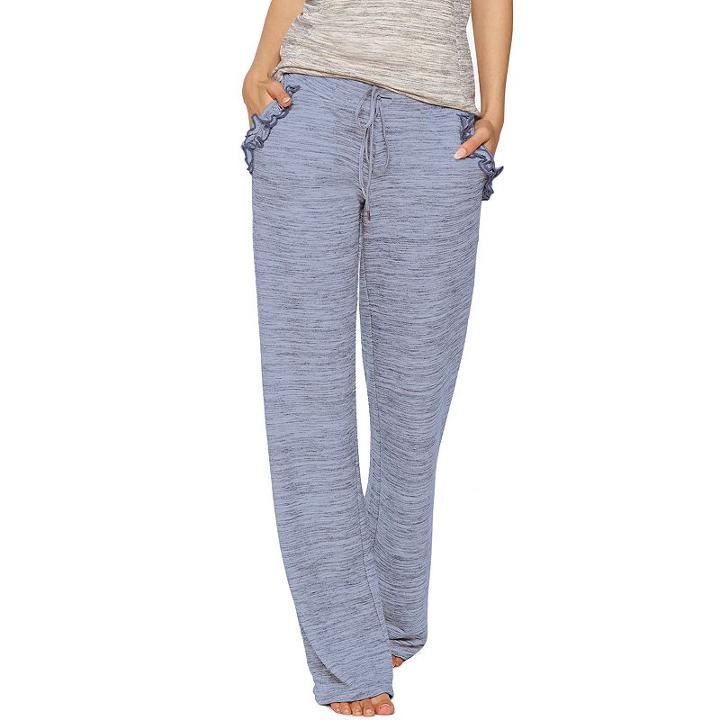 Women's Jezebel Ruffle Trim Lounge Pants, Size: Large, Blue Other