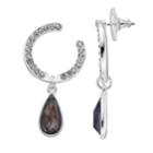 Dana Buchman Simulated Crystal Hoop Drop Earrings, Women's, Purple