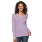 Women's Croft & Barrow&reg; Cable-knit Sweater, Size: Large, Med Purple