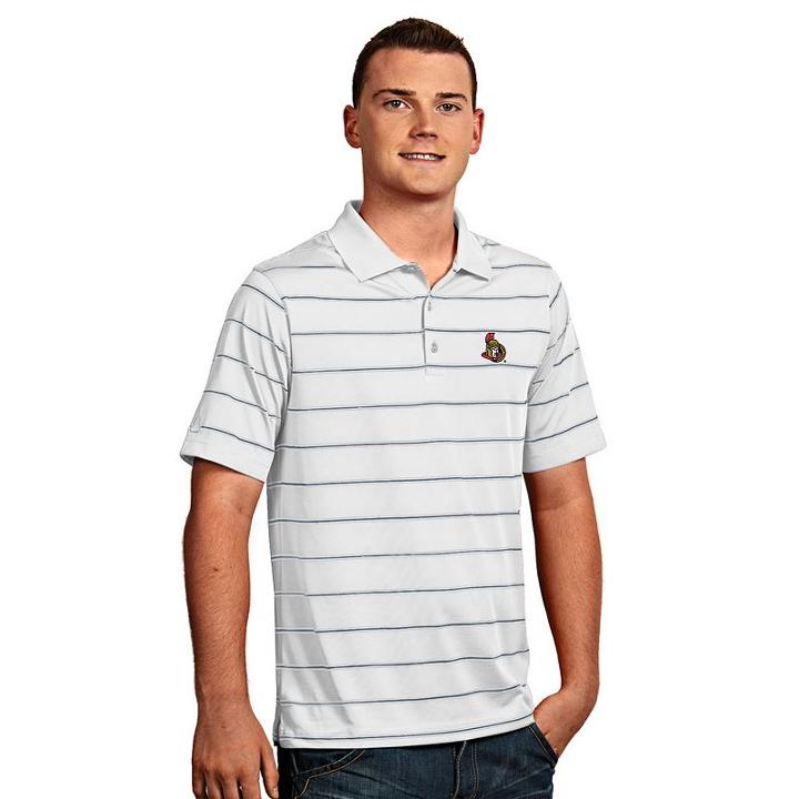 Men's Ottawa Senators Deluxe Striped Desert Dry Xtra-lite Performance Polo, Size: Large, Natural