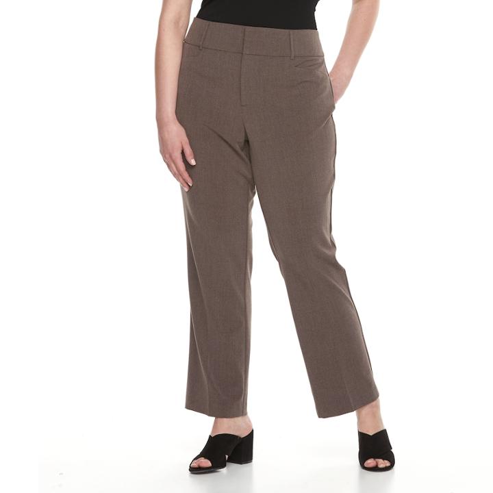Plus Size Apt. 9&reg; Magic Waist Career Pants, Women's, Size: 16 W, Lt Brown