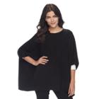 Women's Napa Valley Textured Poncho, Size: L/xl, Black