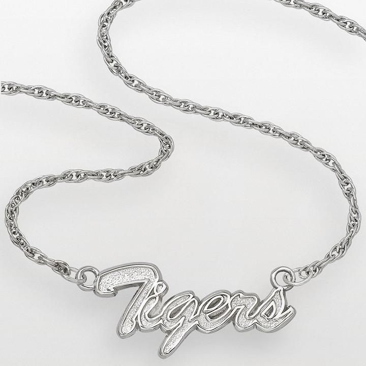 Auburn Tigers Sterling Silver Script Pendant, Women's, Size: 18, Multicolor